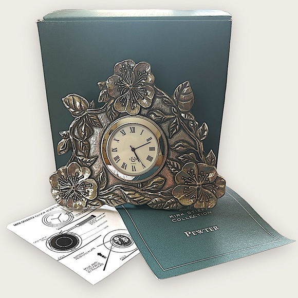 LENOX | Kirk Stieff Collection Mini Quartz Pewter Clock - Picture 2 of 13